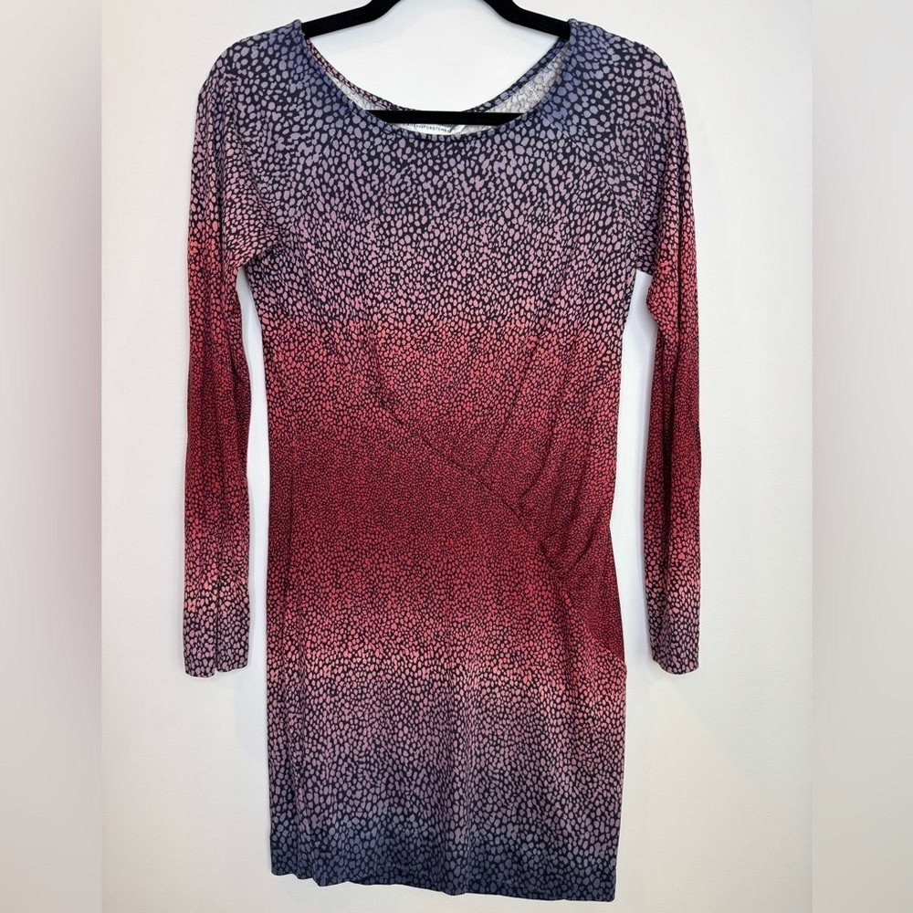DVF Diane Von Furstenberg leopard silk Gradient Dress size 8